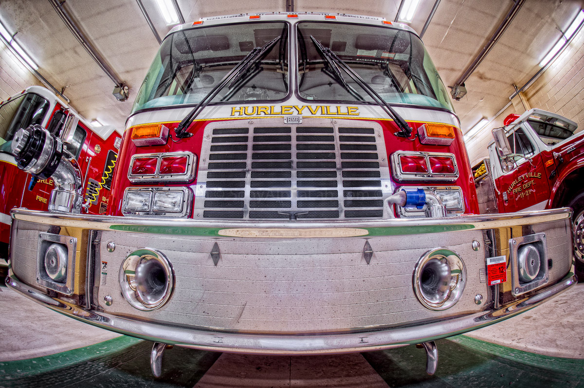 Hurleyville Firetruck - Smiing using the Fisheye Conversion lens and 16mm E-Mount on the Nex-5n