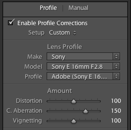 Lightroom 3 - Lens Profile Correction enabled