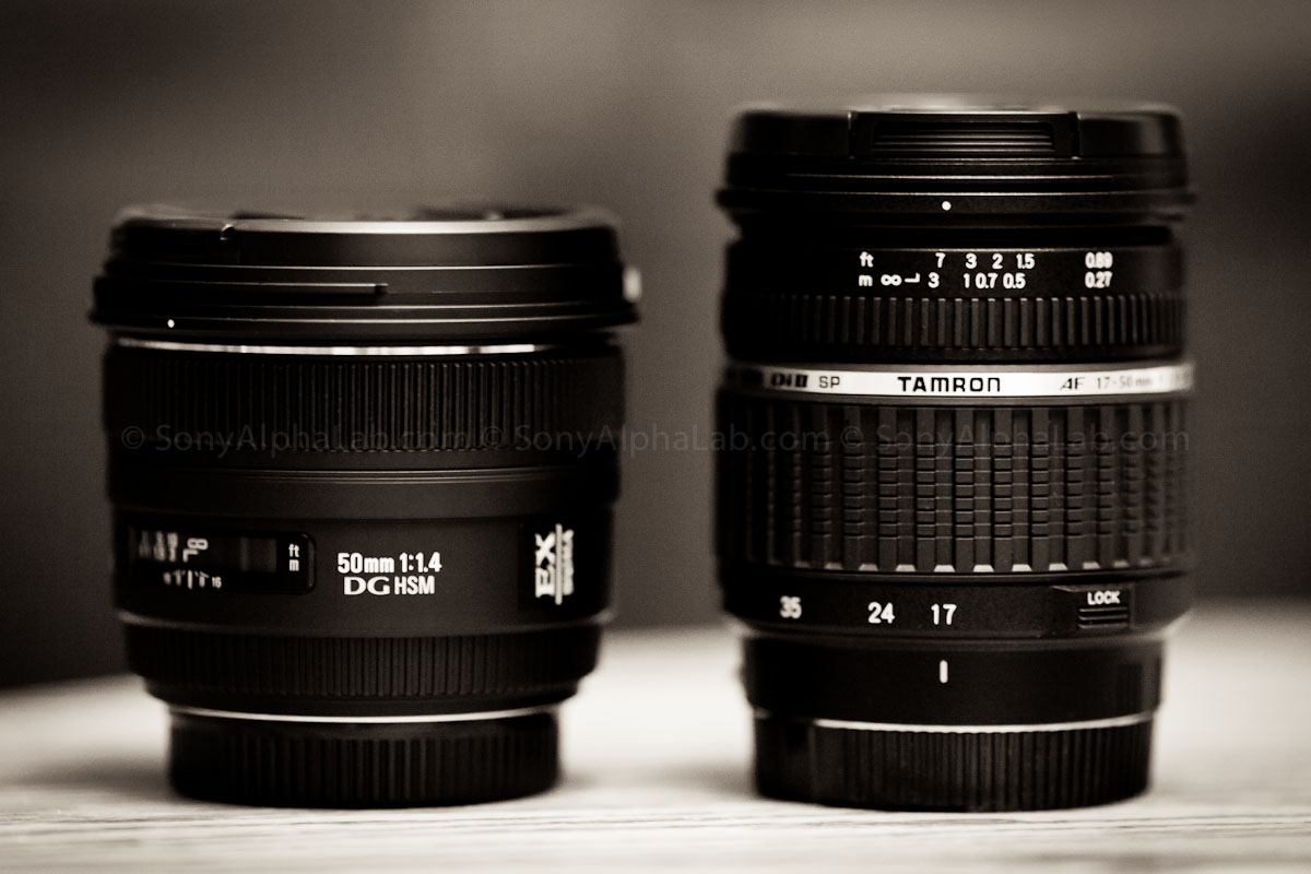 Sigma 50mm f/1.4 EX DG HSM Lens and the Tamron SP 17-50mm f/2.8 XR Di II LD Lens
