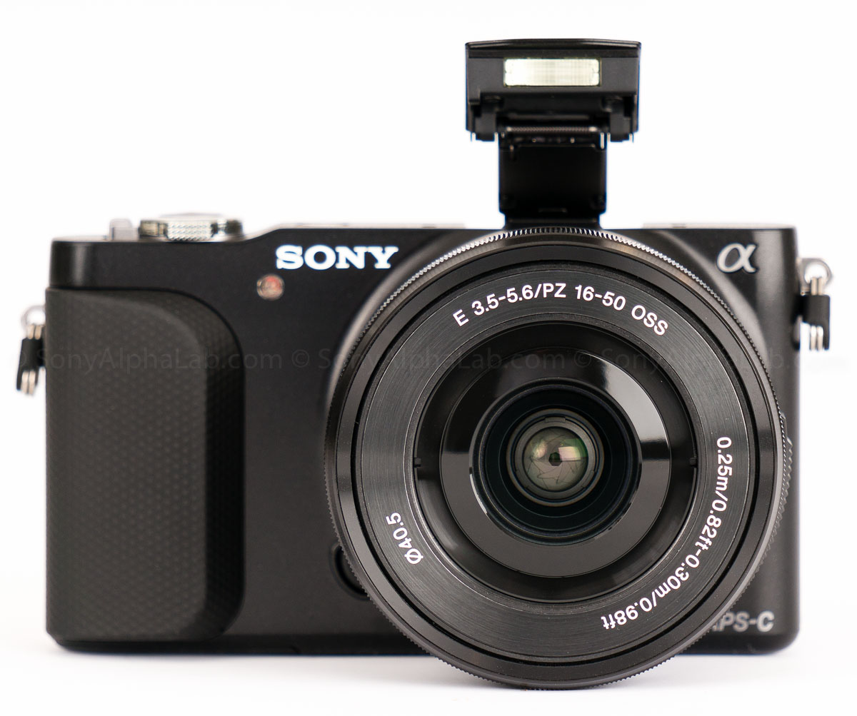 Sony Nex-3n - Front with Flash Up