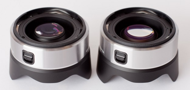Left - VCL-ECF1 E-Mount Fisheye Conversion Lens   Right - Sony VCL-ECU1 18mm E-Mount Wide Angle Conversion Lens