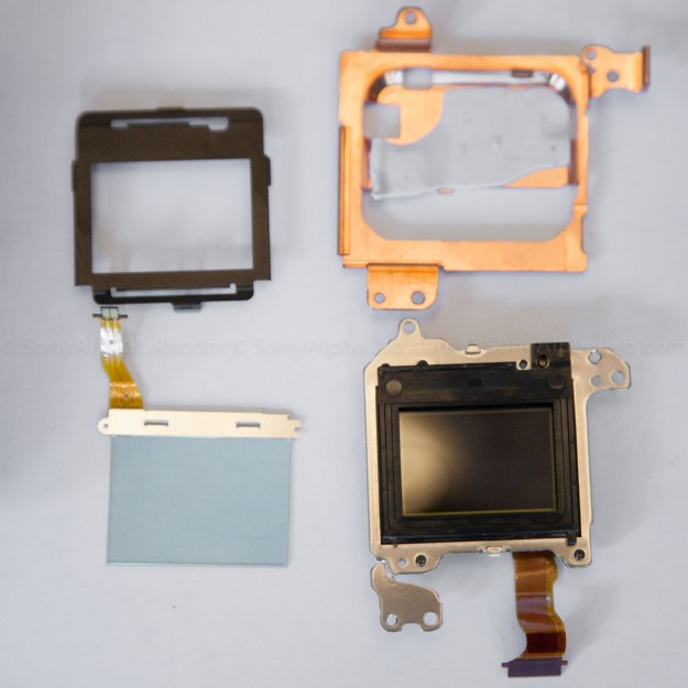 Nex-7 - Sensor assembly mostly disassembled and filter removed 