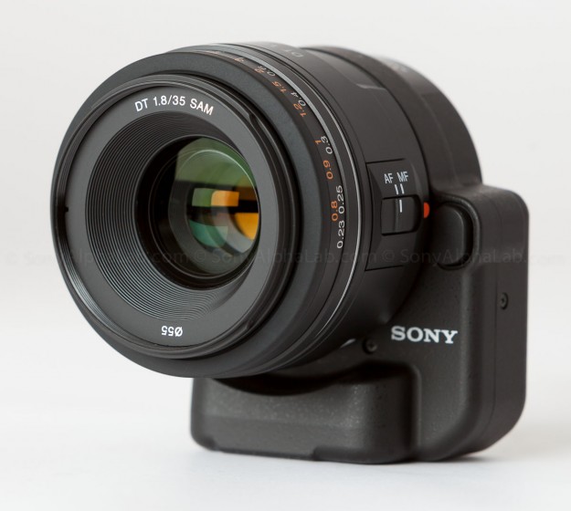 Sony DT 35mm f/1.8 Lens Mounted to the Sony La-ea2 Lens Adapter