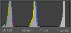 Calibrated Target Raw File Histogram in Lightroom 4