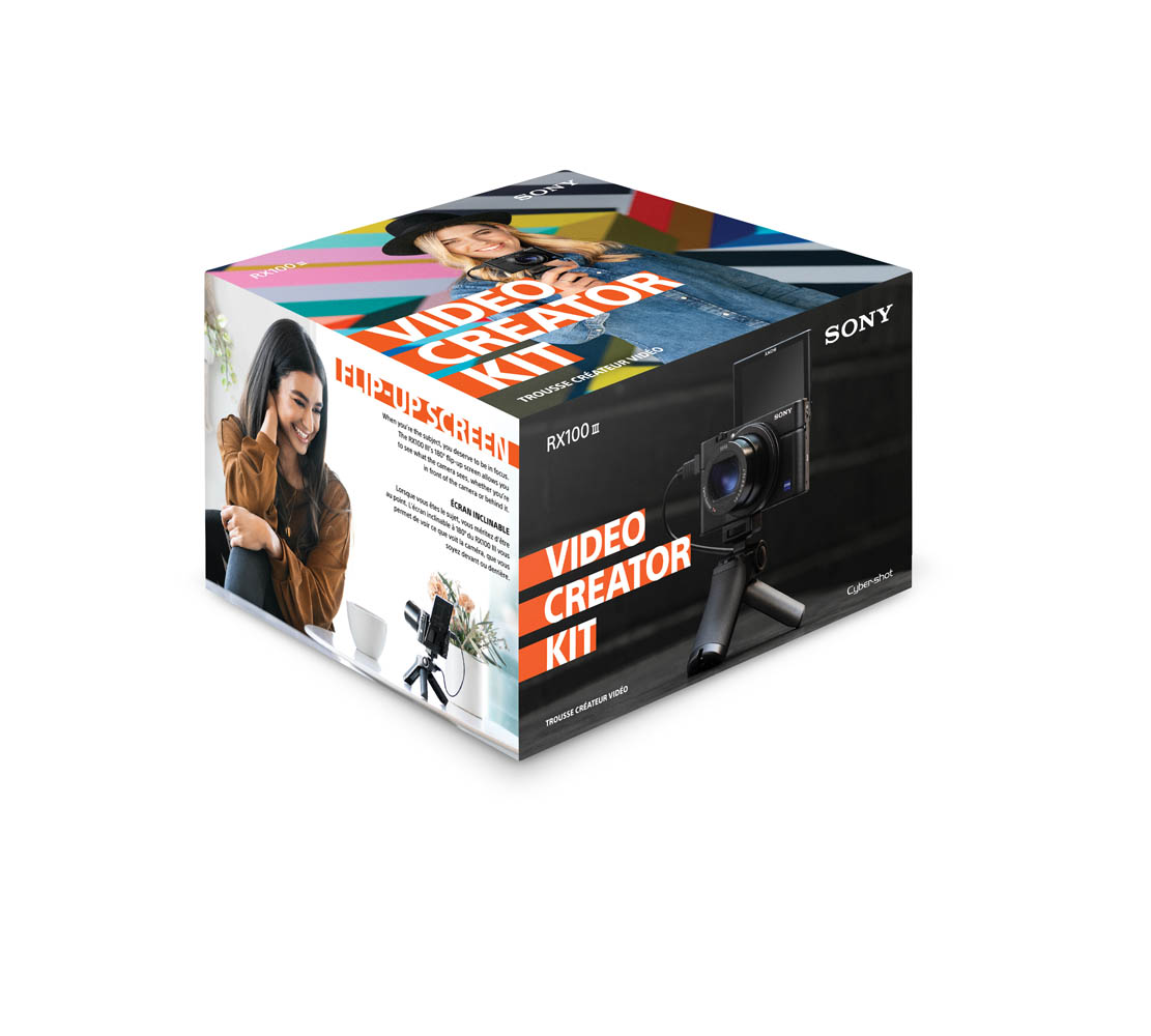 Download RX100 3-4 Top Box Mockup-Front View - SonyAlphaLab